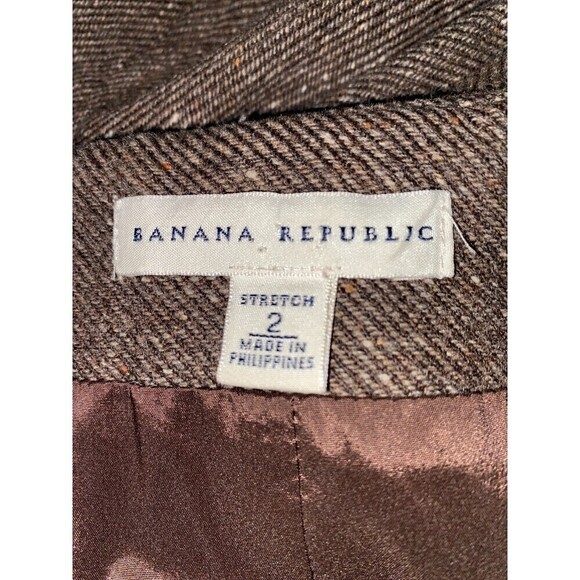 Banana Republic Women's 2 Brown Wool Blend Straight Pencil Skirt - Picture 3 of 5